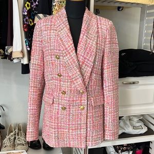 ❣️TRADED❣️ NWT Bloomingdale’s exclusive Aqua Blazer Pink tweed Chanel Barbie